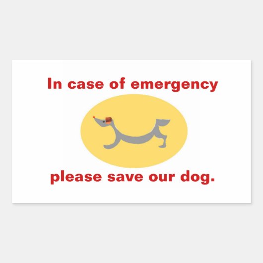 非常時には私達の犬を救って下さい 長方形シール (正面)