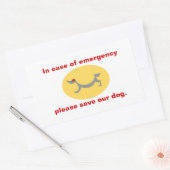 非常時には私達の犬を救って下さい 長方形シール (封筒)