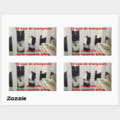 非常時には私達の猫を救って下さい 長方形シール (シート)