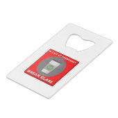 非常時には、壊れ目ガラス クレジットカード栓抜き (裏面アングル)