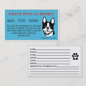 "非常時には、私にペットが"カード家庭であります コーリングカード (正面/裏面)