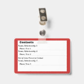 非常時に関する案内カード バッジ (Back with Clip)