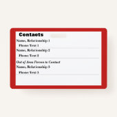 非常時に関する案内カード バッジ (裏面)