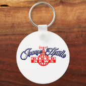 非常用スロットルバイクもしくは自転車に乗る人ニュースキーチェーン キーホルダー (正面)