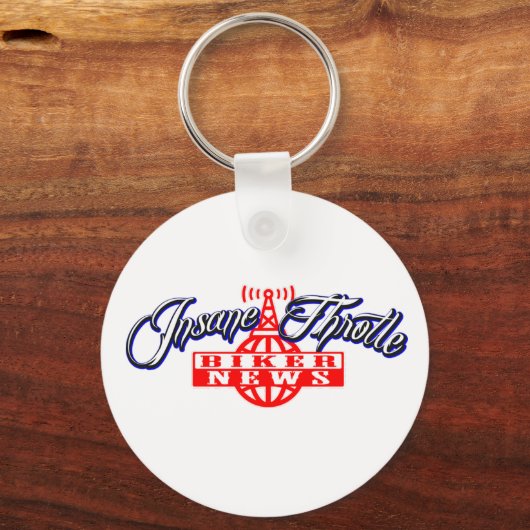 非常用スロットルバイクもしくは自転車に乗る人ニュースキーチェーン キーホルダー (正面)
