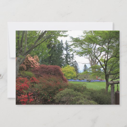 非常空白のに美しい園写真の招待 招待状 (正面)