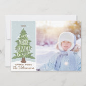 非常素朴に陽気なクリスマスの雪の休日の写真 シーズンカード (正面)