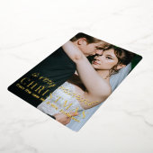 非常結婚した |休日結婚のお知らせ 箔招待状 (回転した状態)