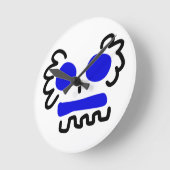 非怖いブルースカル ラウンド壁時計 (傾斜)