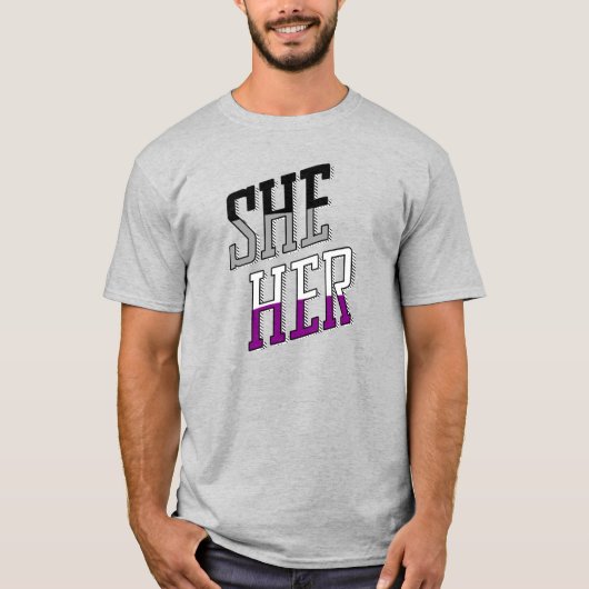 非性別代名詞 She Her Tシャツ (正面)