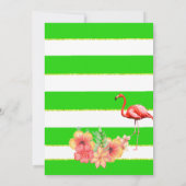 非性熱帯緑の赤ちゃんストライプシャワー 招待状 (裏面)