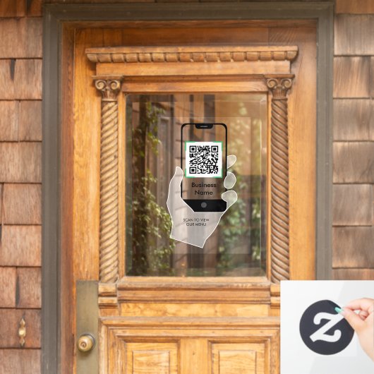 非接触型QRコードレストランコーヒー注文メニュー ウィンドウサイン (ホームデコレーション)