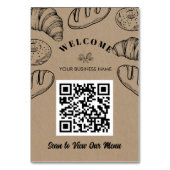 非接触型QRコードScanToOrderメニューベーカリーカード テーブルナンバー (正面)