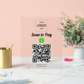 非接触支払QRコードビジネスロゴアクリル アクリルサイン (ウェディング)
