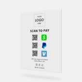非接触決済ビジネスロゴQRコード アクリルサイン (傾斜)