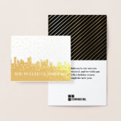 非攻撃的な冬の休日の街並み従業員 箔カード (ディスプレー)