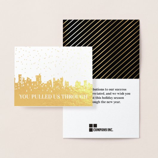 非攻撃的な冬の休日の街並み従業員 箔カード (ディスプレー)