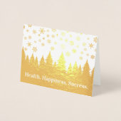 非攻撃的な冬の休日クリスマス社員 箔カード (正面)