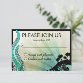 非日常的な島での目的地ウェディング　出欠確認カード 出欠カード (スタンド正面)