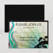 非日常的な島での目的地ウェディング　出欠確認カード 出欠カード (正面/裏面)