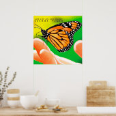 非暴力に進化する。ビーガン。 ポスター (キッチン)