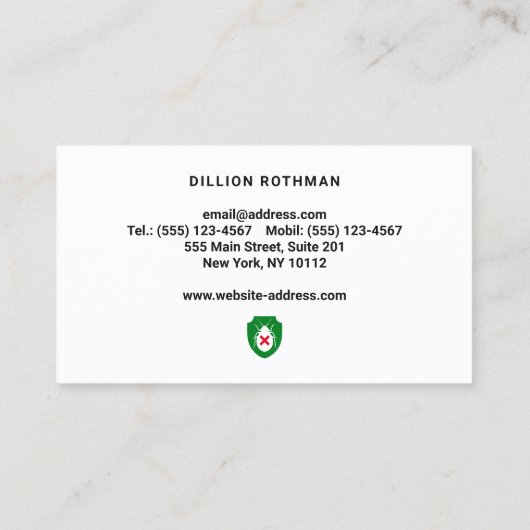 非毒性ベッド防虫剤 名刺 (裏面)