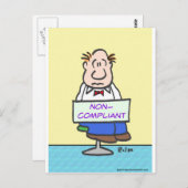 非準拠のサインを身に着けて罰を受ける人 ポストカード (正面/裏面)