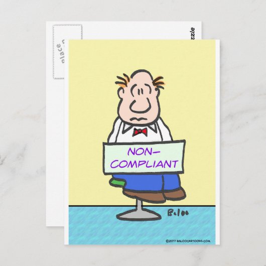 非準拠のサインを身に着けて罰を受ける人 ポストカード (正面/裏面)