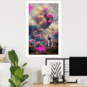 非現実抽象芸術花風景 ポスター (ホームオフィス)