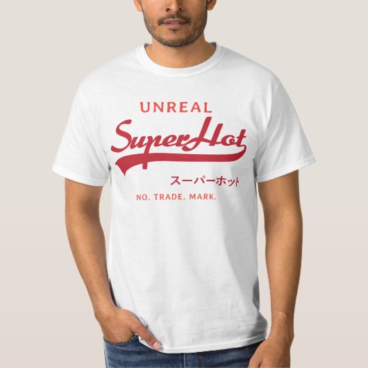 非現実的すごいなパロディ、赤とオレンジ Tシャツ (正面)