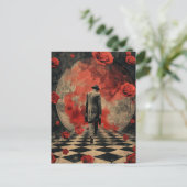 非現実的なビジネスマンのコラージュ ポストカード (スタンド正面)