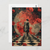 非現実的なビジネスマンのコラージュ ポストカード (正面/裏面)