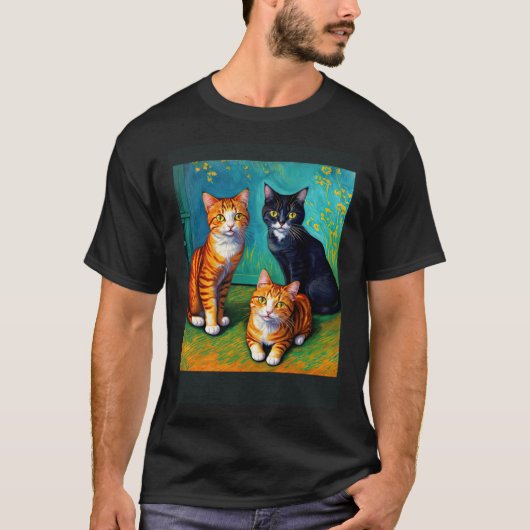 非現実的な印象派の猫の印象派の猫2 Tシャツ (正面)