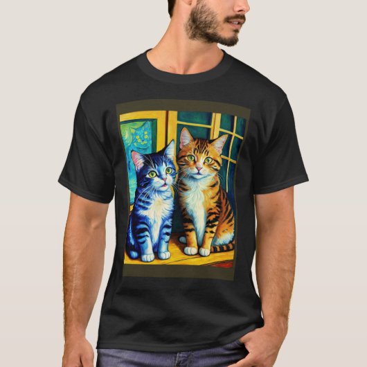 非現実的な印象派の猫の印象派の猫3 Tシャツ (正面)
