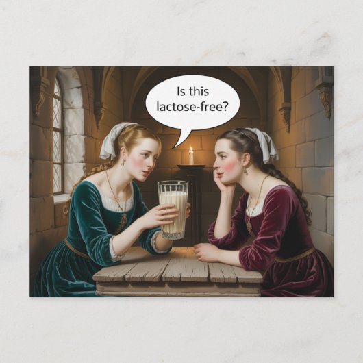 非現実的な女性と牛乳は乳糖フリーなの？ ポストカード (正面)