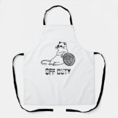 非番の怠惰な猫 – かわいいおもしろいと退屈な猫2-T エプロン (正面)