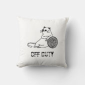 非番の怠惰な猫 – かわいいおもしろいと退屈な猫2-T クッション (正面)