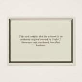 非白色および茶色のCertificate of Authenticity (裏面)