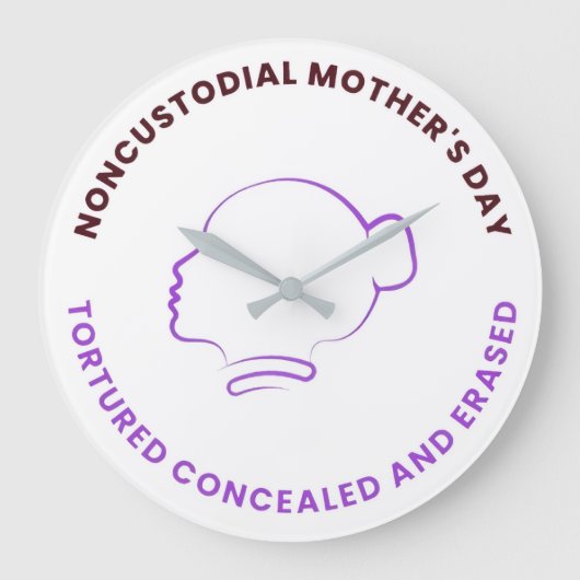 非監護権母のためのアクリル時計 Mother's Day ラージ壁時計 (正面)