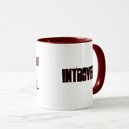 非社交的おもしろいな内向的なアンチ – 社会的ジョーク マグカップ (正面右)