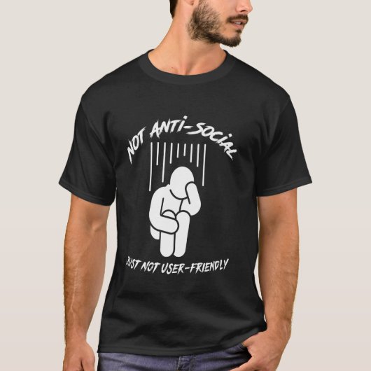 非社交的ではなく単にユーザーに優しくない楽しいイントロ Tシャツ (正面)