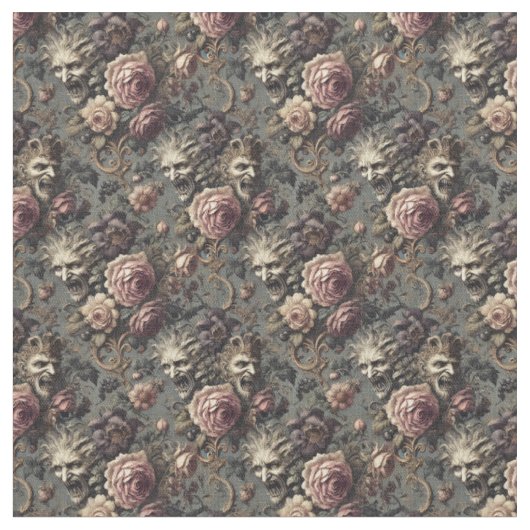 非行の悪魔 – Gothic Dense Tile ファブリック (クローズアップ)