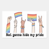 非表示にしないプライド 長方形シール (正面)