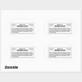 非表示の牛に注意，サイン，ハワイ，米国 楕円形シール (シート)