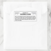 非表示の牛に注意，サイン，ハワイ，米国 楕円形シール (バッグ)