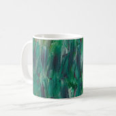 非表示の緑赤白カラフルな抽象芸術 コーヒーマグカップ (正面左)