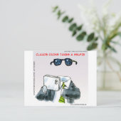 非表示の自撮おもしろい影 ポストカード (スタンド正面)