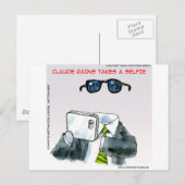 非表示の自撮おもしろい影 ポストカード (正面/裏面)