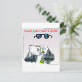 非表示の自撮おもしろい影 ポストカード (スタンド正面)