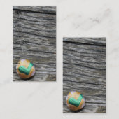 非表示ハートロック素朴オン木 名刺 (正面/裏面)